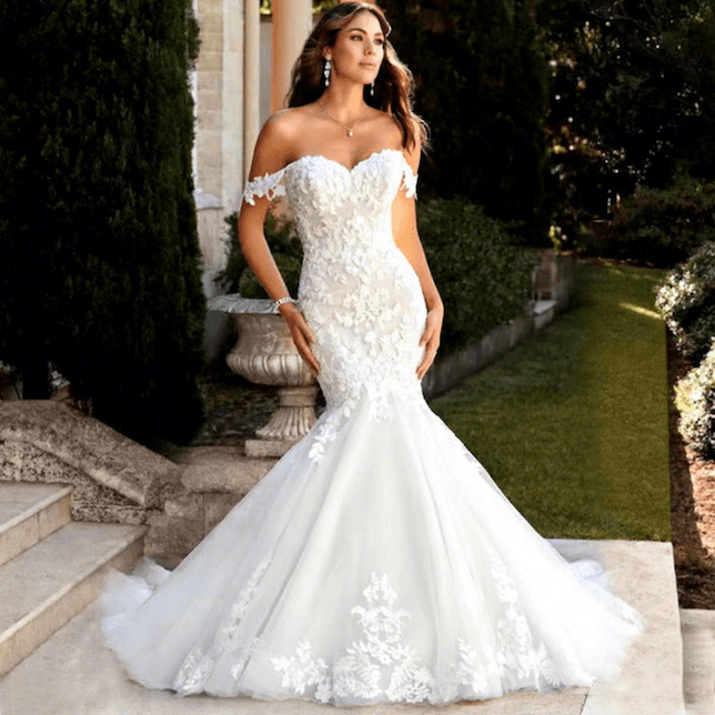 New Off-Shoulder Fish Tail Wedding Dress High End Figure Hugging Slim Fit Sleeveless Mermaid Bridal Dress