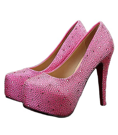 Plus Size Platform Rhinestone Stiletto Crystal Wedding Shoes 14cm Super High Heels Sexy Bridesmaid Bride Shoe