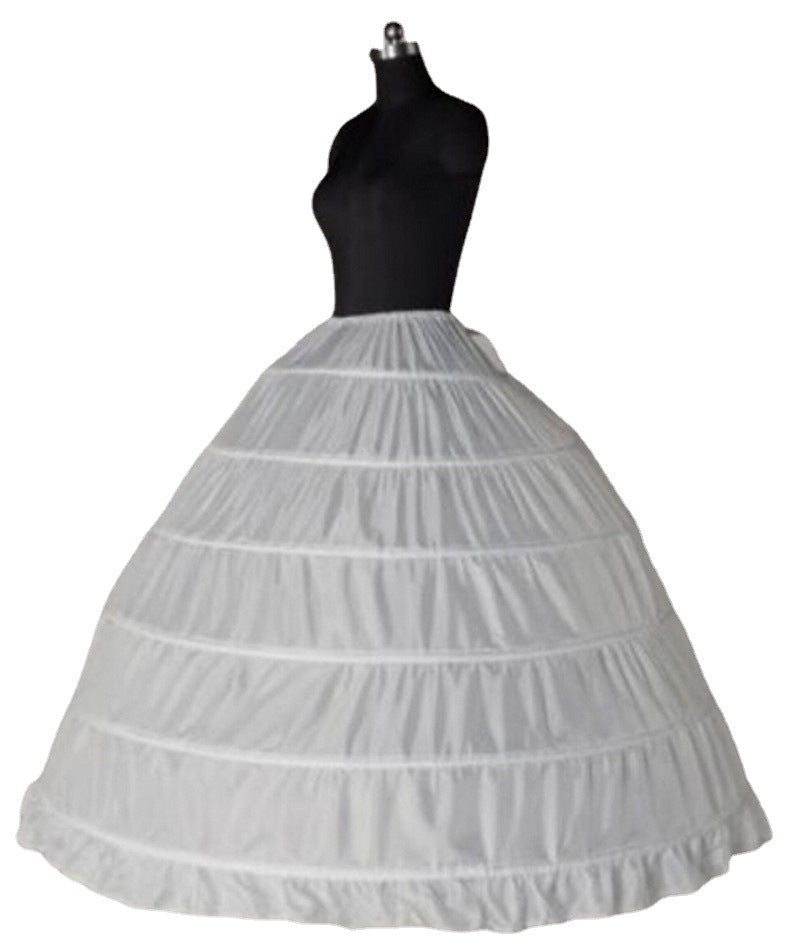 Wedding Dress Ruffle Modal Petticoat 6 Steel Hoops Enlarged Performance Costume Six-Ring Underskirt