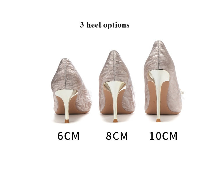 2026 New Bride Bridesmaid Shoes Elegant Rhinestone 6/8/10cm High Heel Pointed Pumps Sparkling Stiletto Wedding Single Shoe