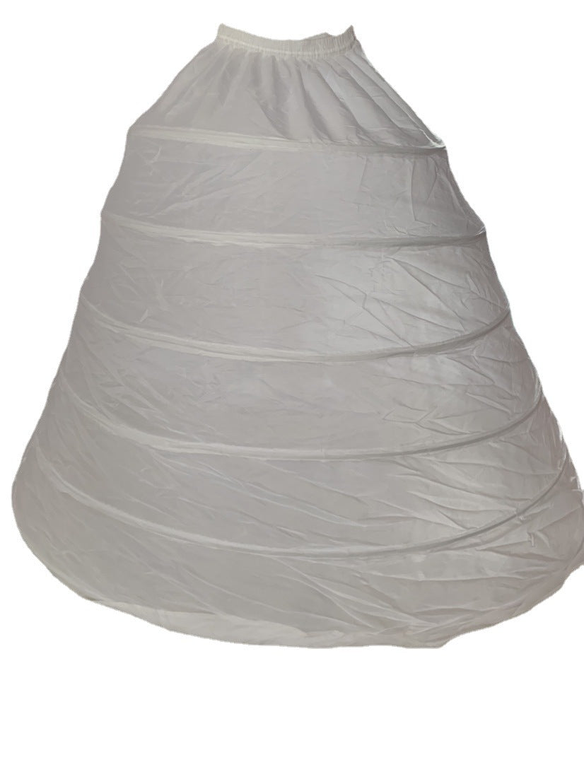 Wedding Dress Ruffle Modal Petticoat 6 Steel Hoops Enlarged Performance Costume Six-Ring Underskirt