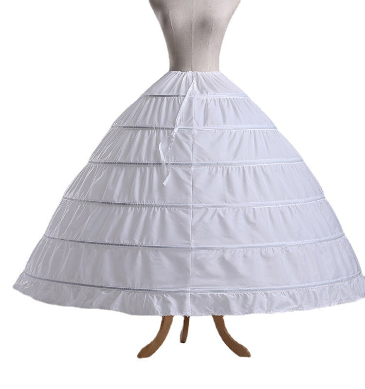 Wedding Dress Ruffle Modal Petticoat 6 Steel Hoops Enlarged Performance Costume Six-Ring Underskirt