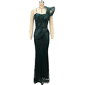 Elegant Tube Top One-shoulder Evening Dress Heavy Diamond-encrusted Figure-hugging Sleeveless Party Dress