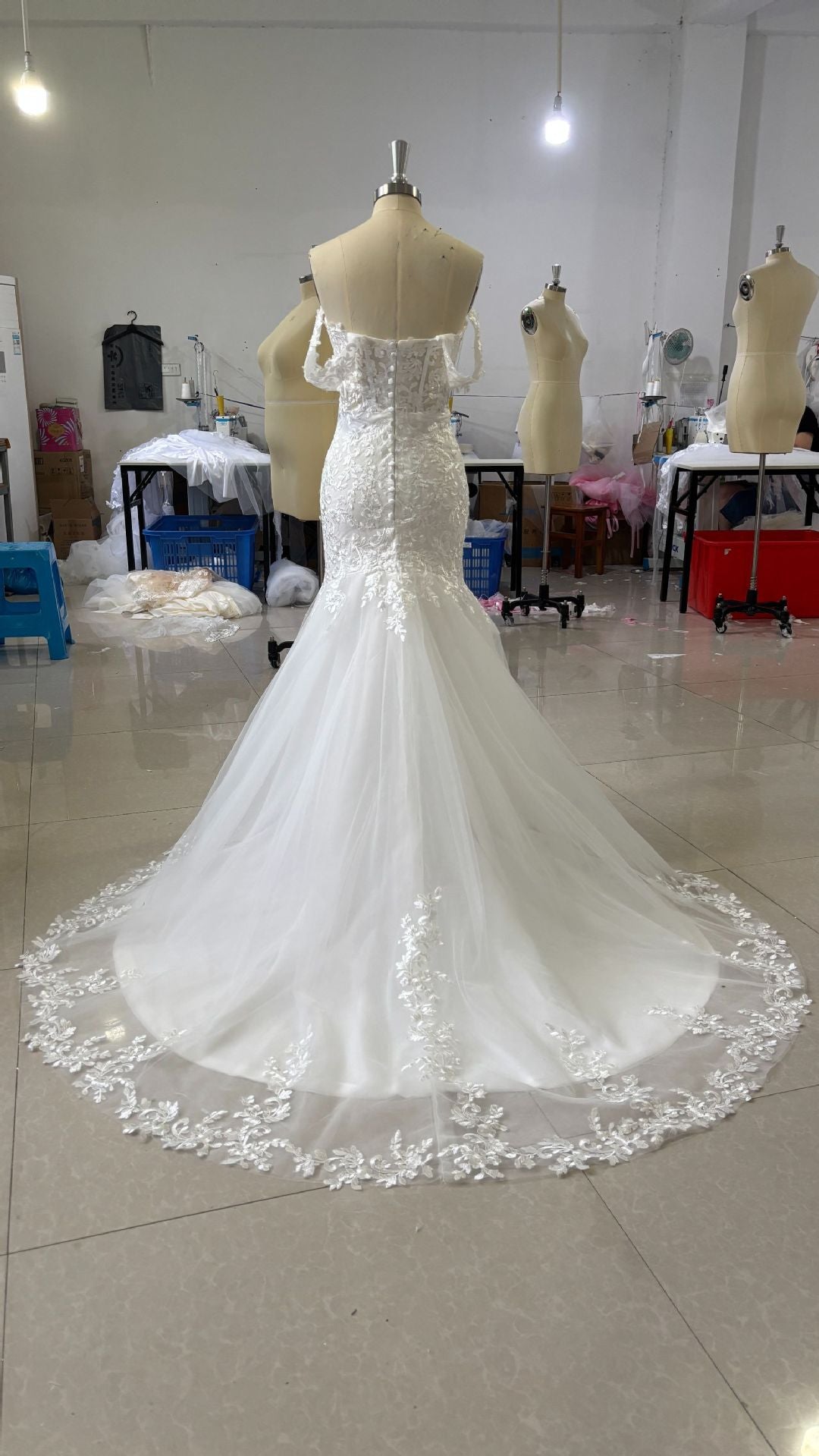 New Off-Shoulder Fish Tail Wedding Dress High End Figure Hugging Slim Fit Sleeveless Mermaid Bridal Dress