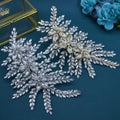 Fashion Bridal Headwear Floral Design Handmade Rhinestone Hairpiece Side Decoration Wedding Party Performance Updos