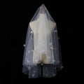 Super Fairy Double Layer Bridal Veil Hand-Sewn Flower Bow Soft Long Wedding Head Veils